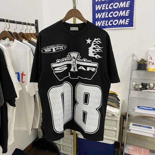 

saint american xiaozhongchao brand 08 digital print retro loose couple casual short sleeve t-shirt unisex, White;black