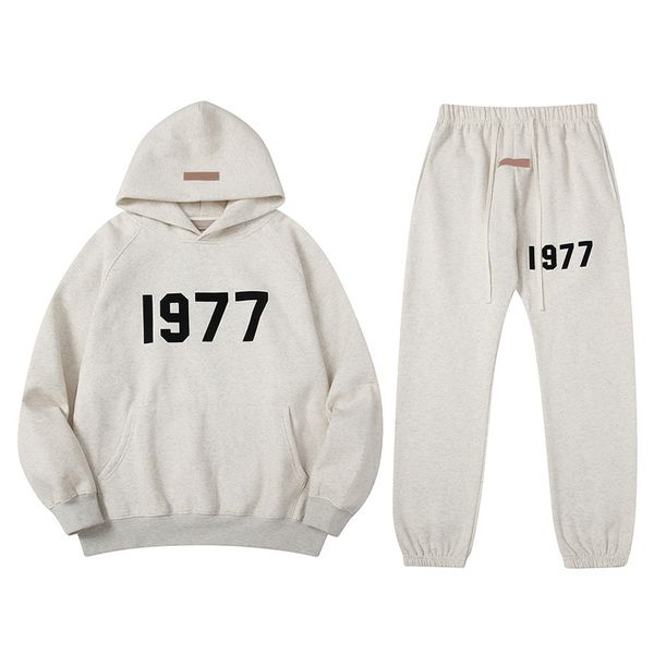 

2023 designer essent hoodie fashion loose hoodies long pants suits women mens essentail streetwear set essen sweatshirts clothing essenteil, Black