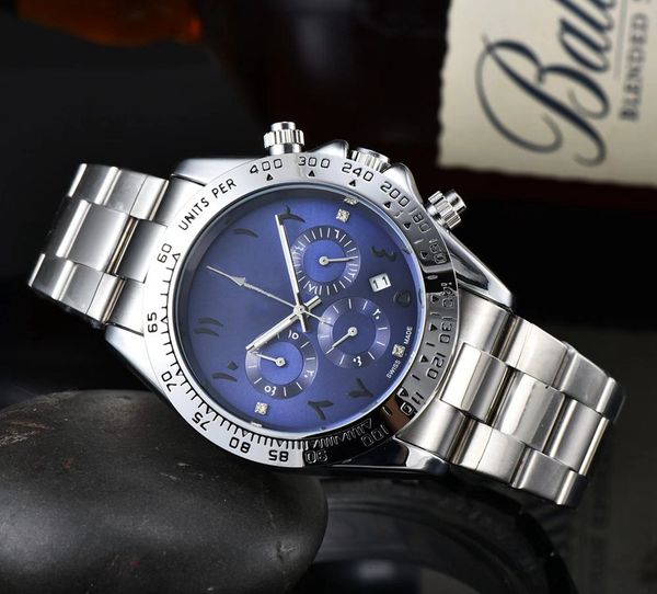 

new wrist watches for men 2023 mens watches all dials work quartz watch luxury brand chronograph clock fashion rol steel strap montre de day, Slivery;golden