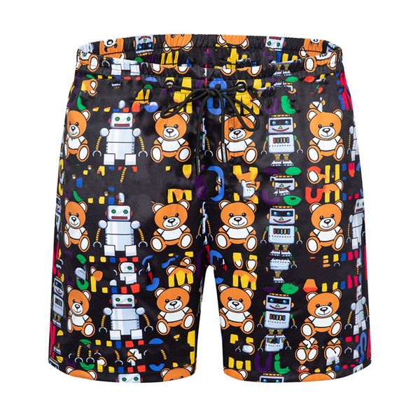 

summer hgh quality men's fashion shorts designer board short quick dry swim wear 3d bear print pattern casual beach pants factory whole, White;black