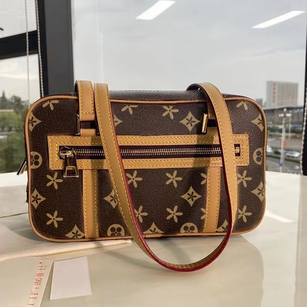 

luxury designer m46321 cite handbag womens mans purse embossing brown flower bags shoulder pochette woman tote bag cross body gym leather mi
