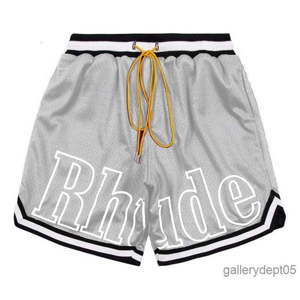 

designer shorts rhude shorts men's capsule shorts summer beach pants mesh material breathable sweat loose fitness basketball pants mens, White;black
