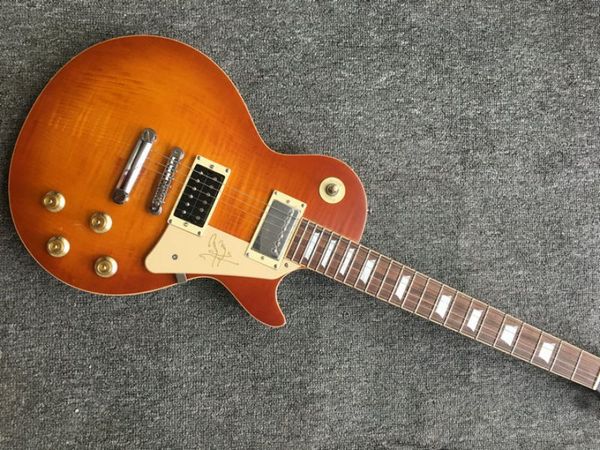 

relic lp electric guitar mahogany body maple neck aged hardware tea burst nitro lacquer finish pull/push can be customized