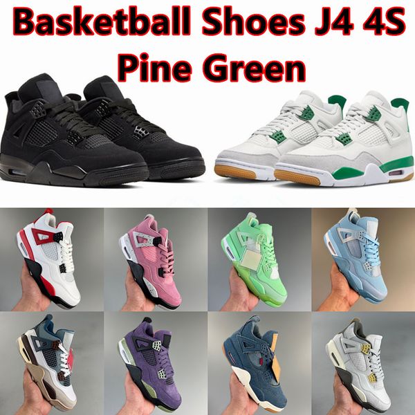 

j4 jumpman 4 pine green mens basketball shoes retro university blue white guava ice oreo sail noir metallic purple black cat bred shimmer ca
