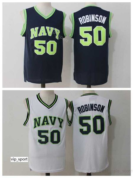 

david robinson jerseys 50 college men naval academy navy midshipmen jerseys basketball uniform university breathable team color white blue, Black