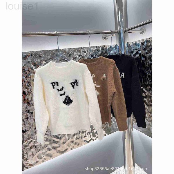 

women's sweaters designer 22 autumn and winter new letter jacquard loose fashion pullover sweater o11z, White;black