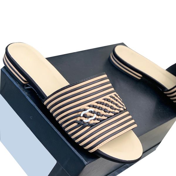 

womens low flat heels slippers braided sandals slip on slides lambskin outdoor beach shoes ladies designer mules comfortable black casual sh
