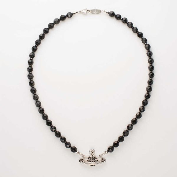

western empress dowager crystal single layer full diamond necklace punk dark black wind collar chain for men and women, Silver