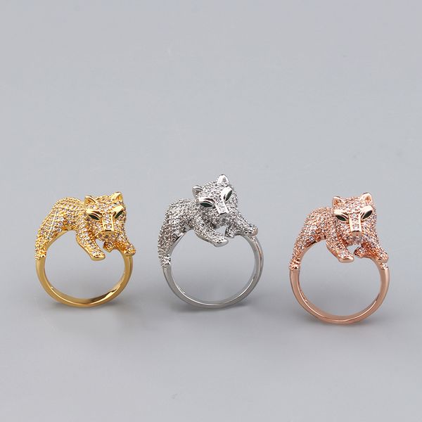 

mens silver gold animal engagement rings for women sterling silver diamond cluster ring designer jewelry wedding party birthday valentine&#0, Golden;silver