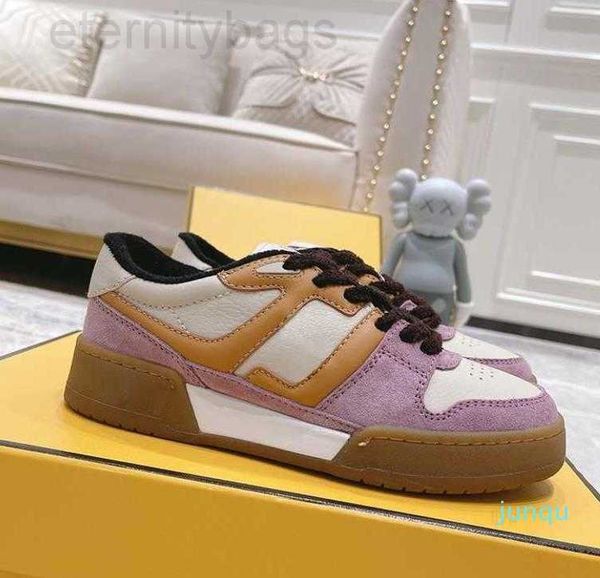 

ff fend women's 2022 men's luxury designer casual shoes retro suede beige sports shoes f shock absorbing material pink low shoes 0, Black