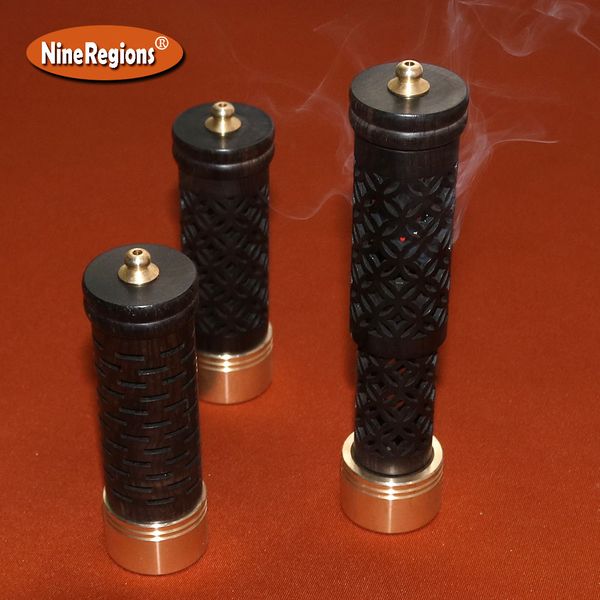 

ebony wood incense burner for 11cm sticks box portable censer black wooden holder chinese style