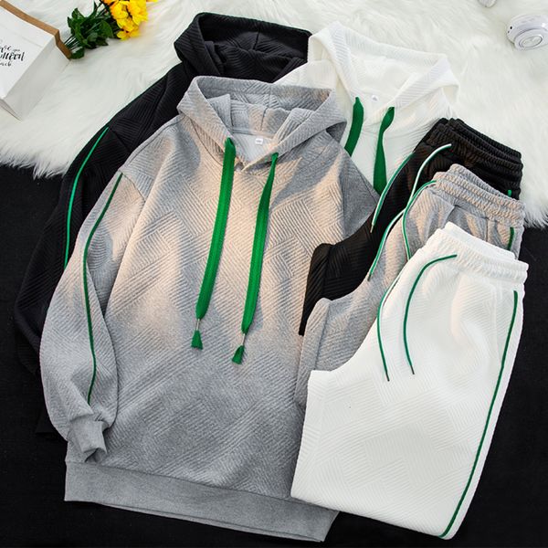 

men's tracksuits men's 2-piece spring/summer men's jogging set solid color casual lightweight sportswear men's fashion c, Gray