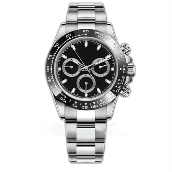 

mens watch 116500ln designer 2813 movement automatic sapphire wristwatch silver ceramic bezel 316l steel adustable fold242k, Slivery;brown