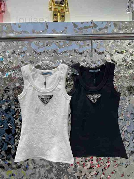 

women's tanks & camis designer 23 spring and summer new fashion simple triangle diamond slim fit versatile knitted tank 77pr, White