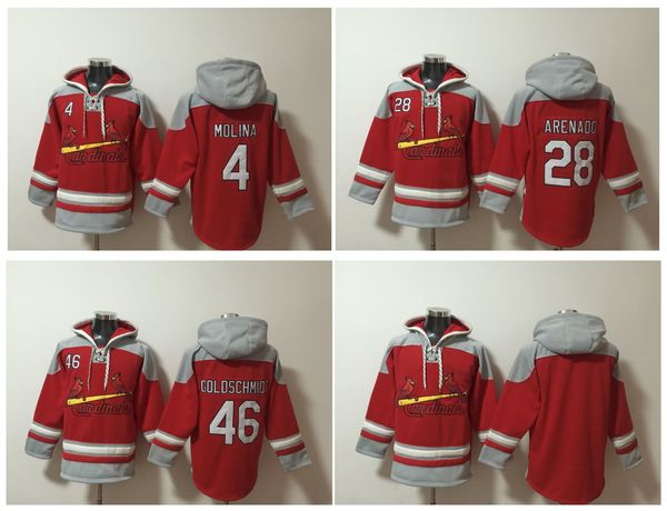 

st. cardinal old time baseball jerseys yadier molina paul goldschmidt nolan arenado hoodie pullover sports sweatshirts winter jacket red siz, Blue;black