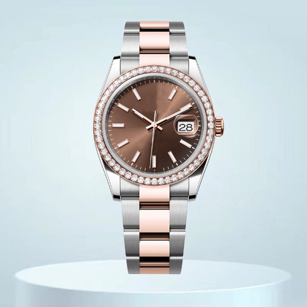 

diamond watch relojes couple designer watches 41mm 36mm 8215 Automatic Mechanical Movement mens Watch 904L Stainless Steel Strap Womens Waterproof luxury watch, Sz5