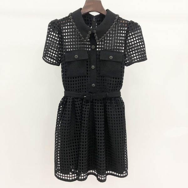 

fanncy dress black lace hollow out mini dress, Black;gray