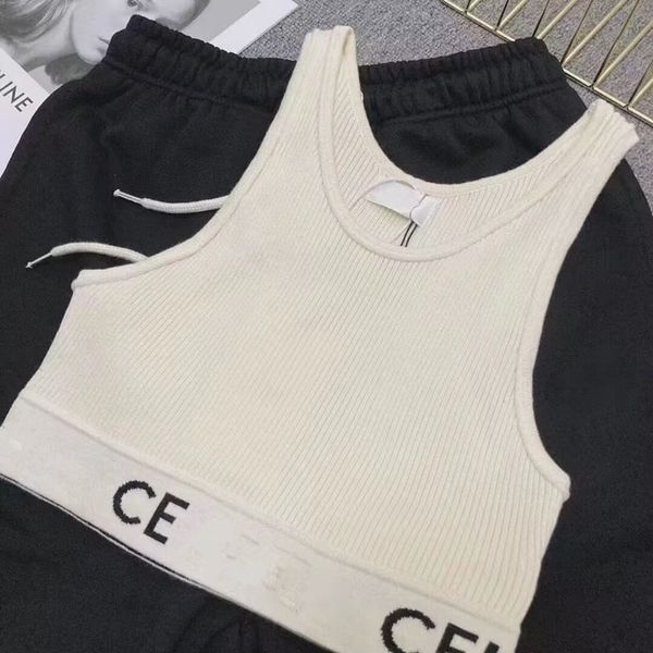 

black red stripe women's tanks knits fashion ce letter crop slim sleeveless workout vest ladies designer tank many colors sleeveles w, White