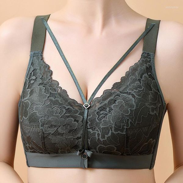

bras wireless for women thin cup lingerie plus size lace underwear minimizer brassiere b c d e, Red;black
