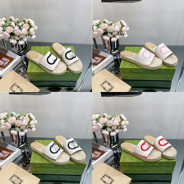 

summer platform casual sandals fashion gold letter logo flat bottom ladies fisherman shoes leather hemp grass lace weaving., Black