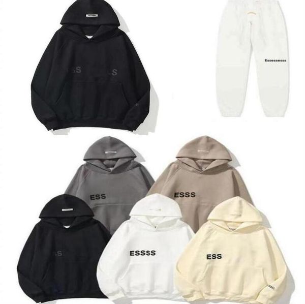 

men's hoodies sweatshirts 2023 autumn designer mens essent spring men sweater of hoody esse pullover embroidery sweatshirt ess loose lo, Black