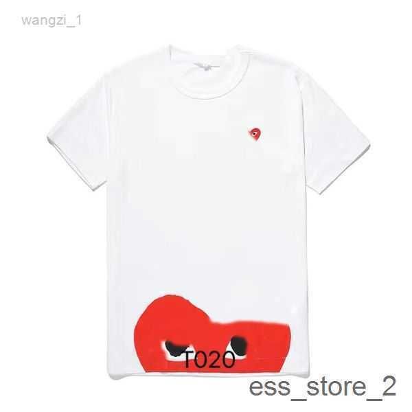 

men's t-shirts 2023 cdg fashion mens play t shirt designer red commes casual women s des badge garcons high quanlity tshirts cotton 4 p, White;black