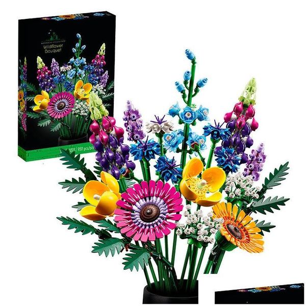 

Bloc Wildwer Bouquet 10313 wer Building Home Decor Illustration Holiday Diy Bric Toy Girlfriend Christmas Gifts Drop Deliv Oas