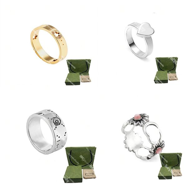 

classic designer rings fashion men women ring titanium steel engraved letter pattern lovers couple jewelry, Silver