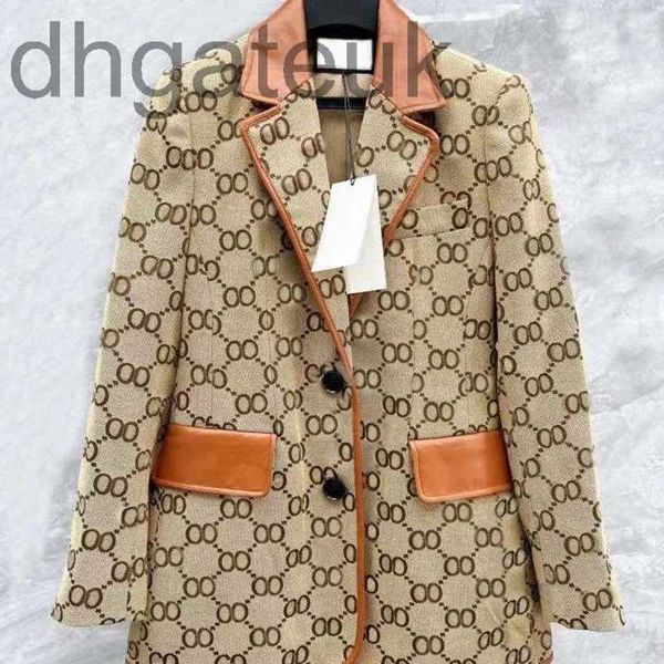 

women's suits & blazers designer old flower green fruit neckline art dress street ssuits clothes blazer with full letters spring new re, White;black