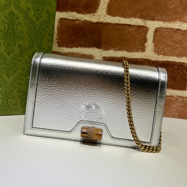 

7a bamboo mini bag chain cross body bags lady shoulder handbag purse genuine leather flip flap high-quality slub lock fashion letters intern