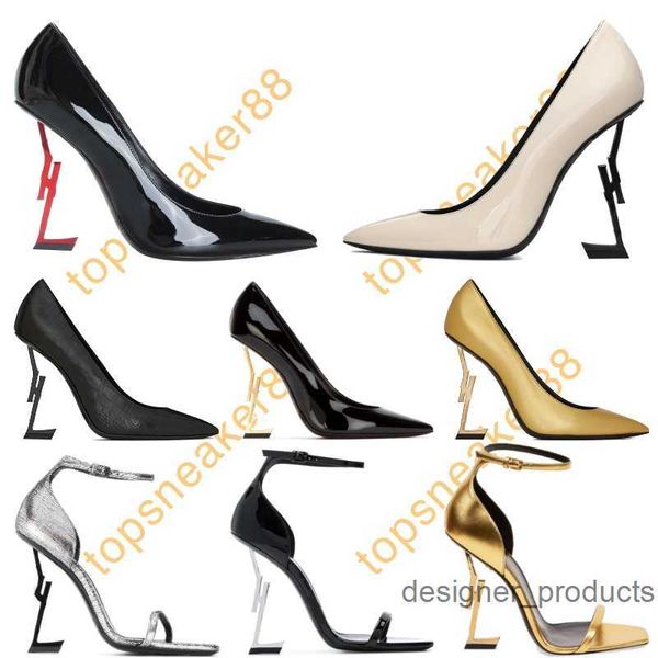 

paris women dress shoes high-heeled luxurys designers shoe 10cm heels black golden gold wedding bottoms yslitys bcf3