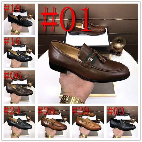 

g12/34model luxury men loafers shoes pointed toe genuine leather designer loafer shoes, Black