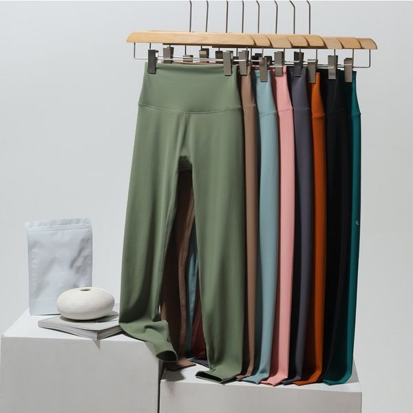 

2023 designer womens align leggings yoga knee length women gym legging high waist pant elastic fitness lady outdoor sport