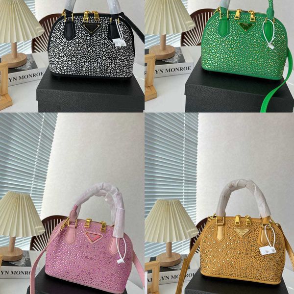 

women fashion designer bag artificial diamond cross body bag 2023 spring style totes sac plain letter handbags zipper hard boston