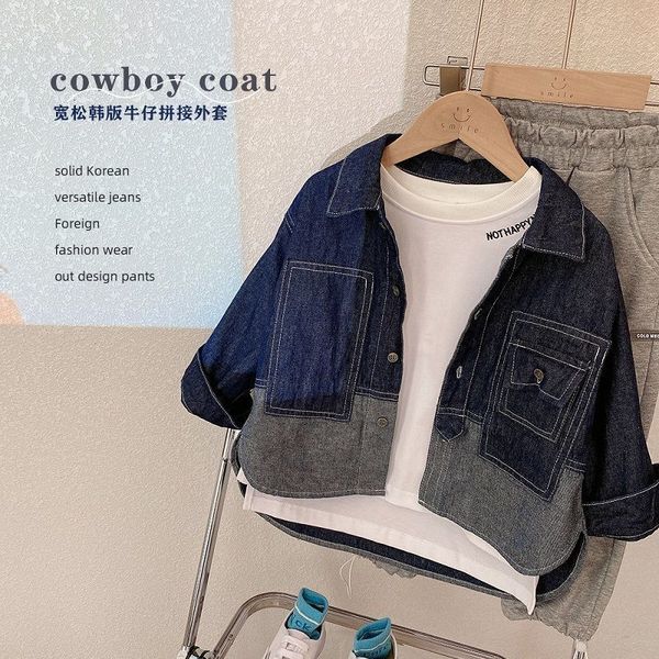

kids shirts men's jacket children's denim shirt long sleeve spring summer men's shirt fashion children's shirt clothing, White;black