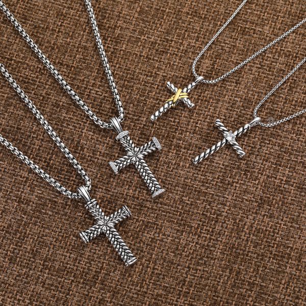 

pendant necklaces punk gothic cross necklace for women men hip hop vintage trendy fashion neck chain, Silver