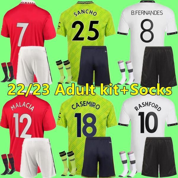 

2022 2023 eriksen rashford mans shaw soccer jerseys fernandes sancho martinez martial utds football shirt 22 23 camisetas de football men se, Black