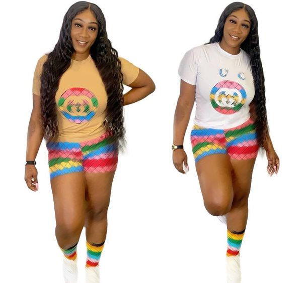 

designer tracksuits women 2 piece shorts set summer outfits short sleeve t shirt jogger sport suit fashion letter print sportswear, Gray