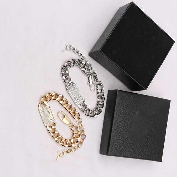 

designer bracelet chain jewelry luxury desinger brand letter women 18k gold plated crystal rhinestone pearl wristband accessories zbvy, Black