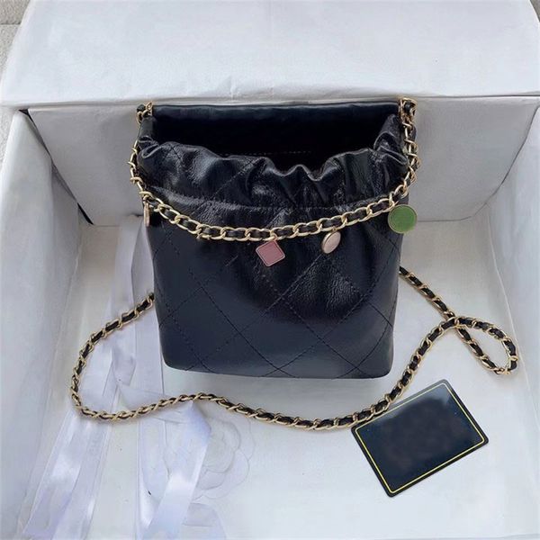 

womens mini bag crossbody bags calfskin real leather capacity silver metal hardware matelasse chain shoulder handbags with pouch bag b1aq