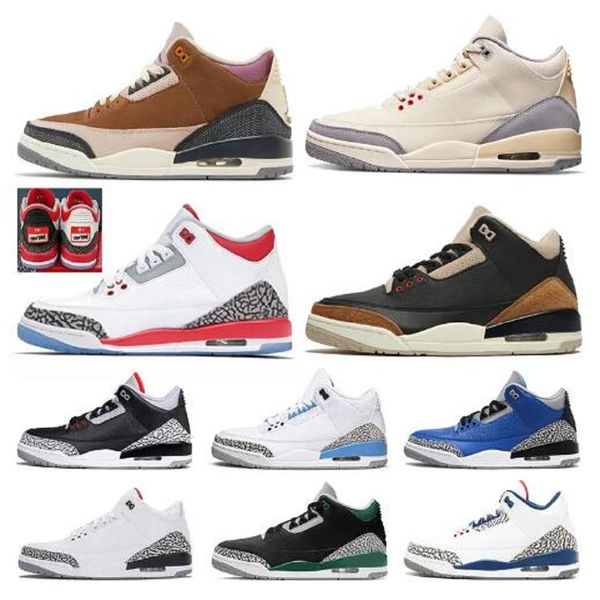 

jumpman 3 3s iii men women basketball shoes muslin shady patchwork georgetown unc fragment knicks rivals black cement white pine green sport