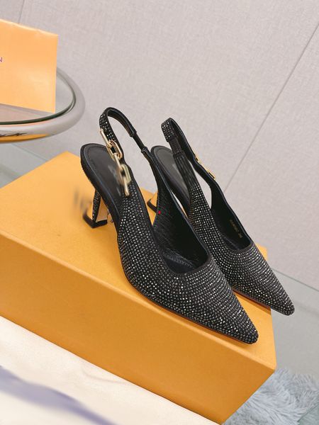 

2023 fashion high heels dress shoes peep-toes sandals womens platform women designers pointed toe heels -k057, Black