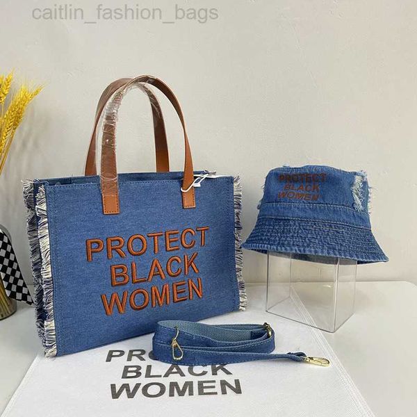 

tote bag ladies luxury women designer handbags purse and hat set letter protect black people shoulder bags fashion wallets famous brands