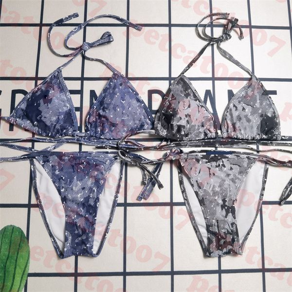 

new jacquard bikini womens triangle swimwear summer holiday swimsuit two colors