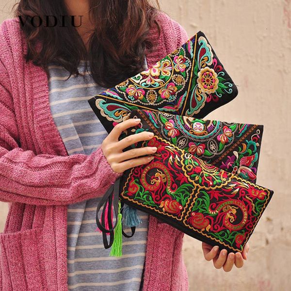 

evening bags women ethnic national retro butterfly flower bags handbag coin purse embroidered lady clutch tassel small flap summer bolsa sal