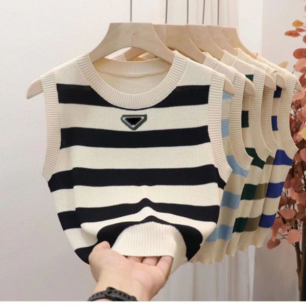 

women's tanks designer vest sweater women vests sweaters spring fall loose letter round neck pullover knit waistcoats sleeveless vest w, White