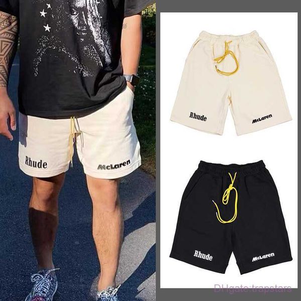

23ss men's shorts summer street men women 1 1 sports pants embroidered letters rhude x mclaren, White;black