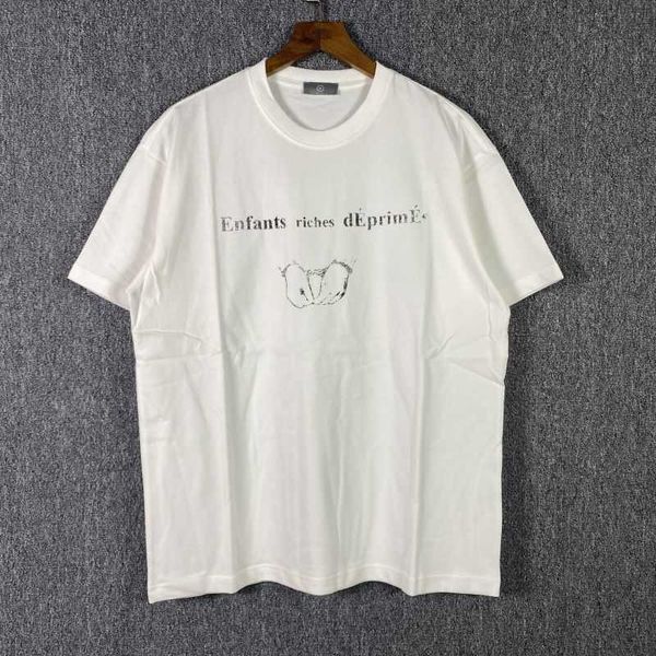 

american fashion brand erd chest cuffs letter print cotton casual loose short sleeve t-shirt summer, White;black