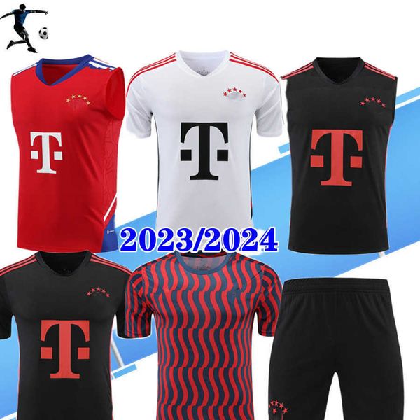 

23 24 munich tracksuit soccer jerseys black shorts maillot chandal futbol survetement foot jersey kit 2023 2024 de ligt sane men training se