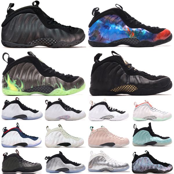 

men basketball shoes foamposite penny outdoors abalone grey alternate blue galaxy island black suede particle beige sport sneakers trainers